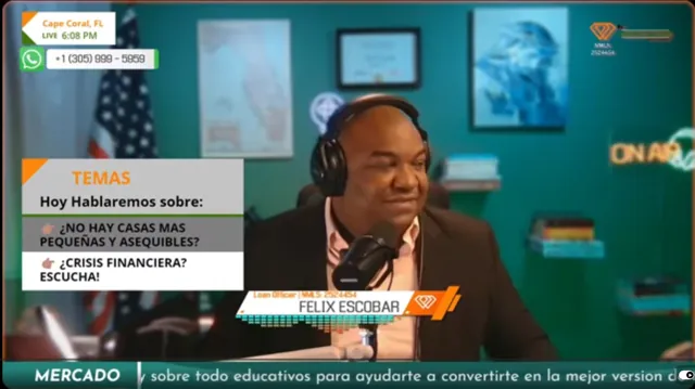 Transmisión en vivo desde Cape Coral con gráficas animadas: temas del día, nombre en pantalla y cintillo inferior